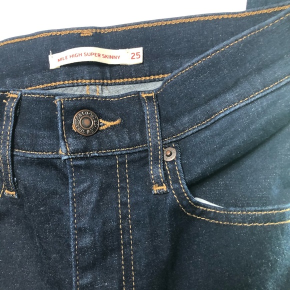 Levi’s mile high super skinny dark wash jeans - Picture 3 of 4
